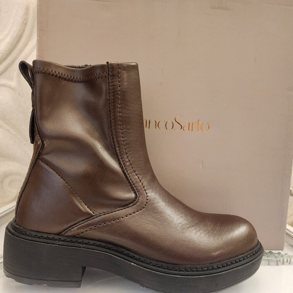 Franco Sarto "Karbon" Brown Booties. NIB. Size 6